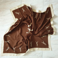 Yves Saint Laurent Scarf/Shawl Silk in Brown
