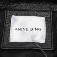 Anine Bing Jas/Mantel Leer in Zwart