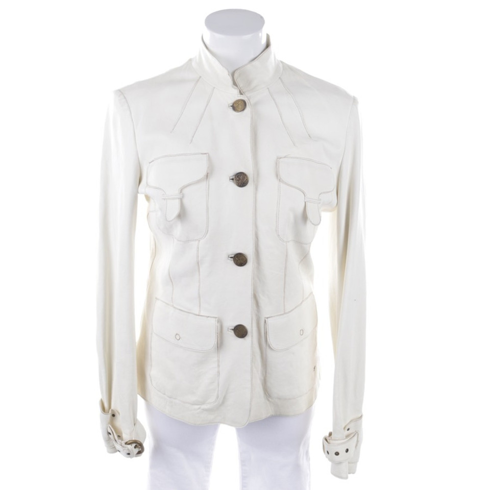 Henry Beguelin Jacket/Coat Leather in Cream