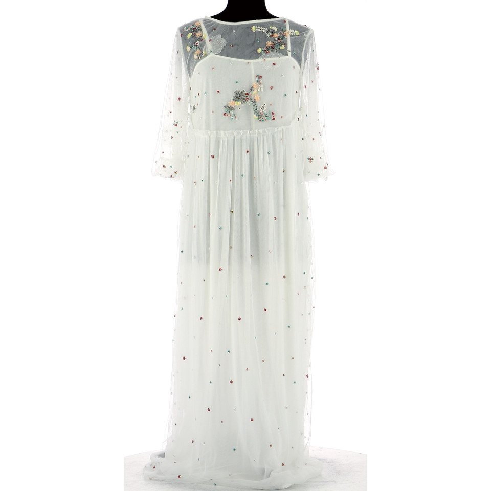 Antik Batik Kleid in Weiß