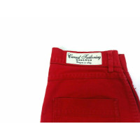 Max Mara Paire de Pantalon en Coton en Rouge