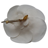 Chanel White silk brooch