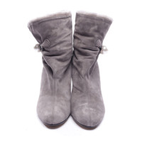 Jimmy Choo Stiefeletten aus Leder in Grau