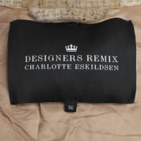 Andere merken Designers Remix - wollen jas met een plaid patroon in crème / beige