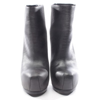 Yves Saint Laurent Ankle boots Leather in Grey