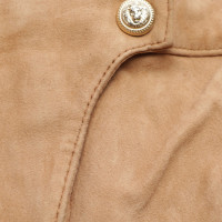 Balmain Trousers Leather in Beige
