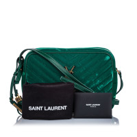 Saint Laurent Lou Camera Bag aus Seide in Grün