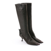 Prada Bottes en Cuir en Marron