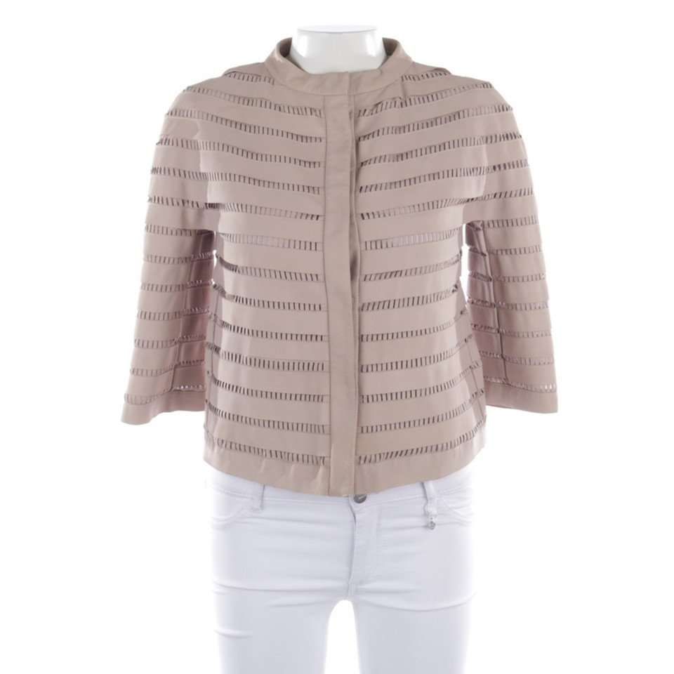 Armani Collezioni Veste/Manteau en Cuir en Beige