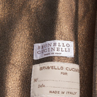 Brunello Cucinelli Giacca/Cappotto in Pelle in Verde oliva