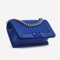 Chanel Boy Medium Patent leather in Blue