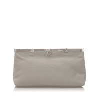 Salvatore Ferragamo Clutch aus Baumwolle in Grau