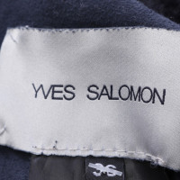 Yves Salomon Giacca/Cappotto in Pelle in Blu