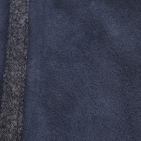 Yves Salomon Jacket/Coat Leather in Blue