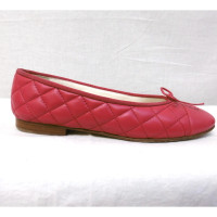 Chanel Slippers/Ballerina's Leer in Roze