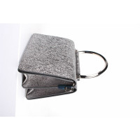 Salvatore Ferragamo Clutch Bag Leather in Silvery