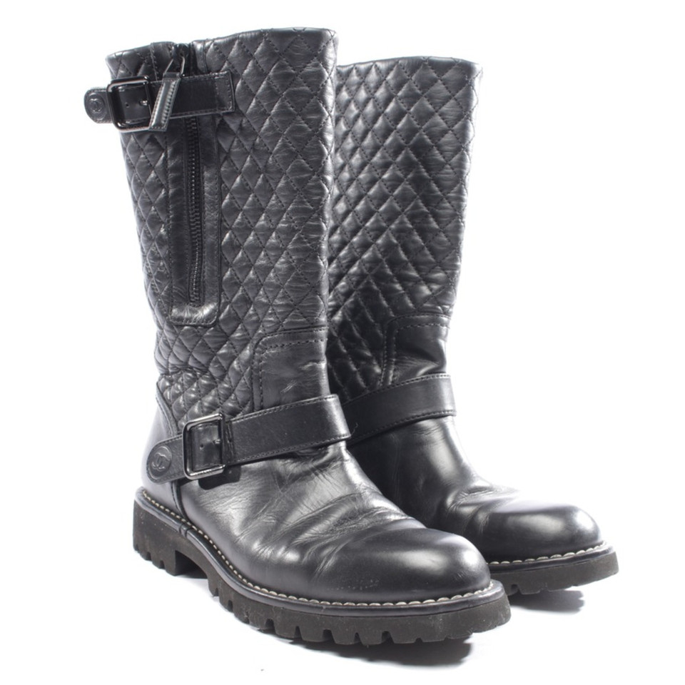 Chanel Bottes en Cuir en Noir