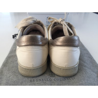 Brunello Cucinelli Sneakers aus Leder in Creme