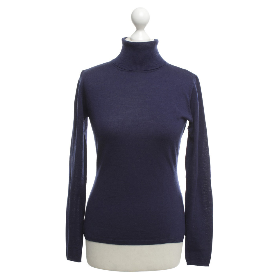 René Lezard Rollkragenpullover in Blau