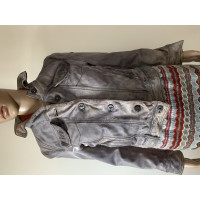 Muubaa Jacke/Mantel aus Leder in Grau