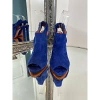 Santoni Sandals Suede in Blue