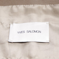 Yves Salomon Jacket/Coat Leather in Brown