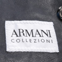 Armani Collezioni Veste/Manteau en Cuir en Pétrole