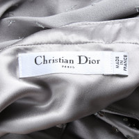 Christian Dior Seidenkleid in Silbergrau