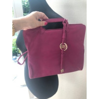 Lancel Clutch Bag Leather in Pink
