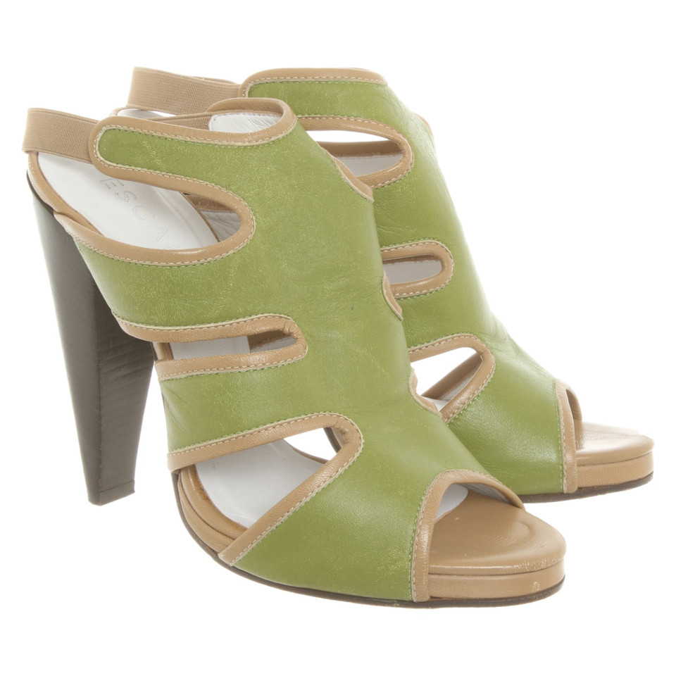 Escada Sandals Leather in Green