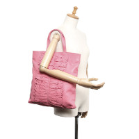 Red (V) Tote bag Leather in Pink