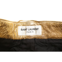 Saint Laurent Short Leer in Goud