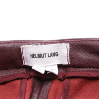 Helmut Lang Paio di Pantaloni in Pelle in Rosso
