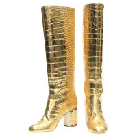 Chanel Stiefel aus Leder in Gold