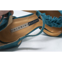 Chiarini Bologna Chaussures compensées en Cuir en Turquoise