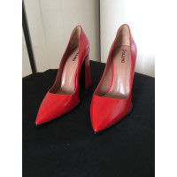 Pollini Pumps/Peeptoes Leather in Red