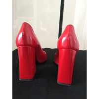 Pollini Pumps/Peeptoes Leather in Red