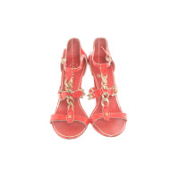Chanel Sandals Patent leather in Red