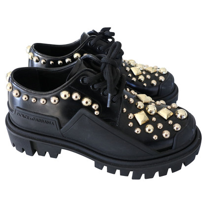 Dolce & Gabbana Scarpe stringate in Pelle in Nero