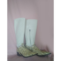 Gianni Barbato Stiefel aus Leder in Weiß