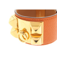 Hermès Collier de Chien Armband Leather in Orange
