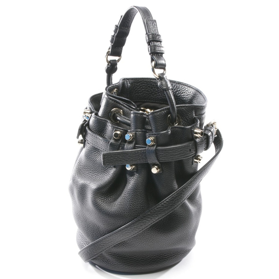 Alexander Wang Diego Bucket Bag Small Leer in Zwart