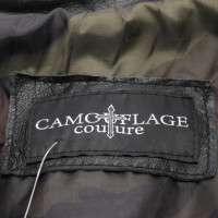 Camouflage Couture Veste/Manteau en Cuir en Noir