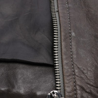 Pierre Balmain Jacke/Mantel aus Leder in Braun