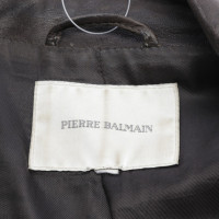 Pierre Balmain Jacke/Mantel aus Leder in Braun