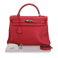Hermès Kelly Bag 32 aus Leder in Rot
