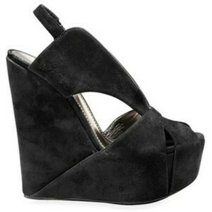 Dolce & Gabbana Chaussures compensées en Daim en Noir