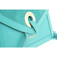 Marc Cain Shoulder bag Leather in Turquoise