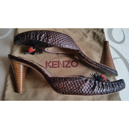 Kenzo Wedges aus Leder in Braun