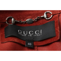Gucci Giacca/Cappotto in Pelle scamosciata in Rosso